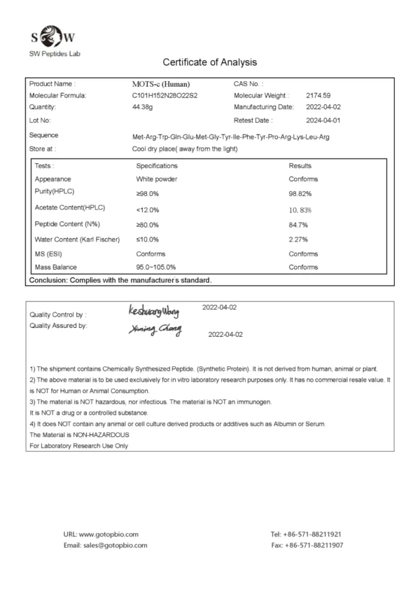 MOTS-C 40mg - Image 2